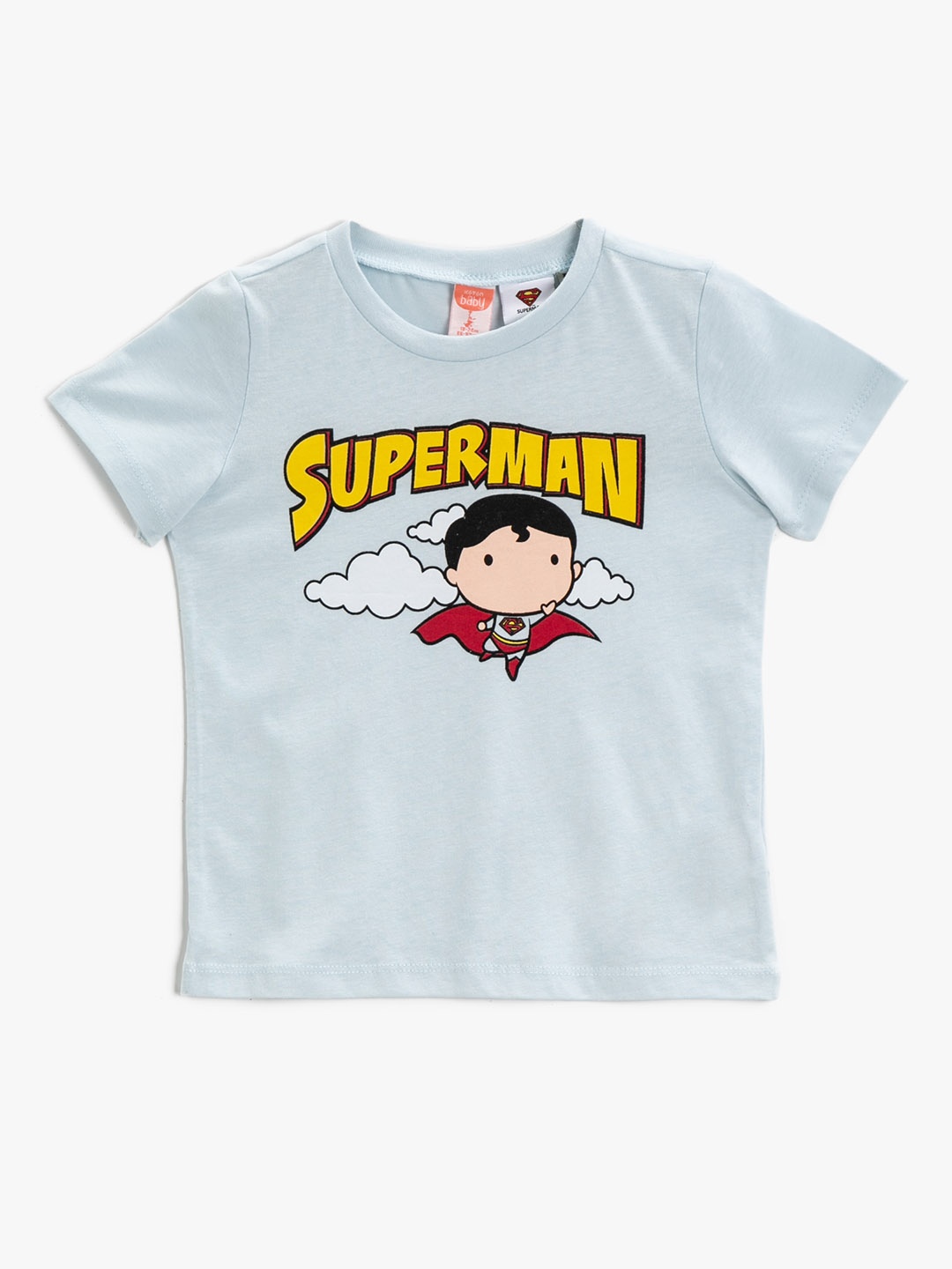 

Koton Boys Blue & Yellow Superman Print Pure Cotton T-shirt