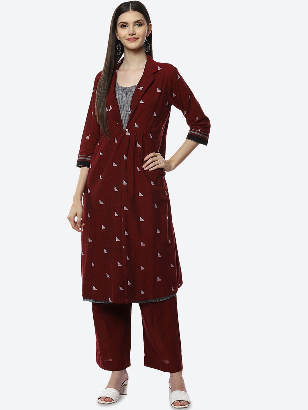 

Biba Women Maroon Kurta with Palazzos