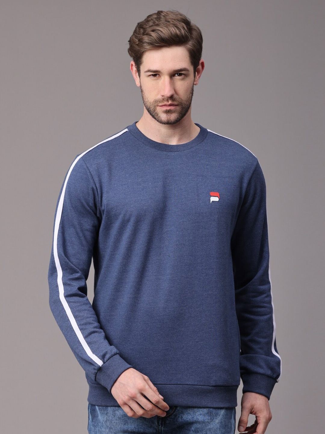 

POLONIUM Men Blue Sweatshirt
