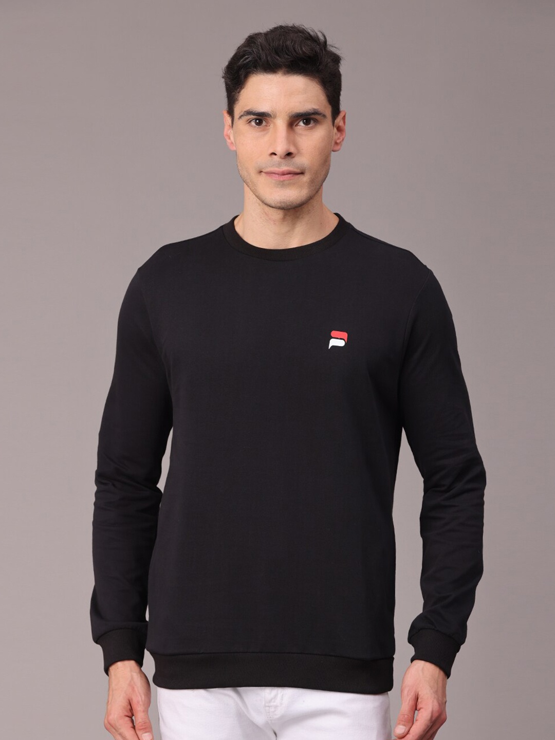 

POLONIUM Men Black Solid Polonium Sweatshirt