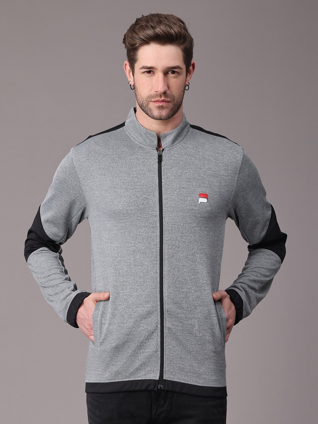 

POLONIUM Men Grey Sweatshirt