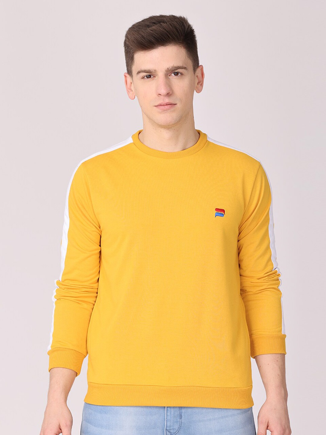 

POLONIUM Men Yellow Sweatshirt