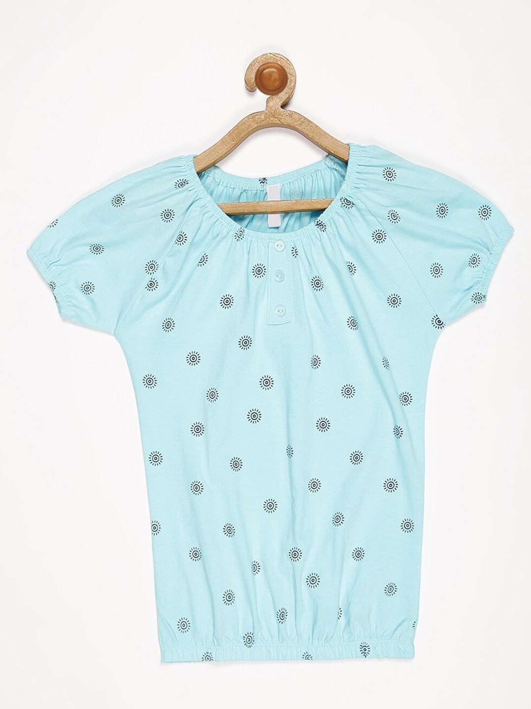 

V2 Value & Variety Blue Print Blouson Top