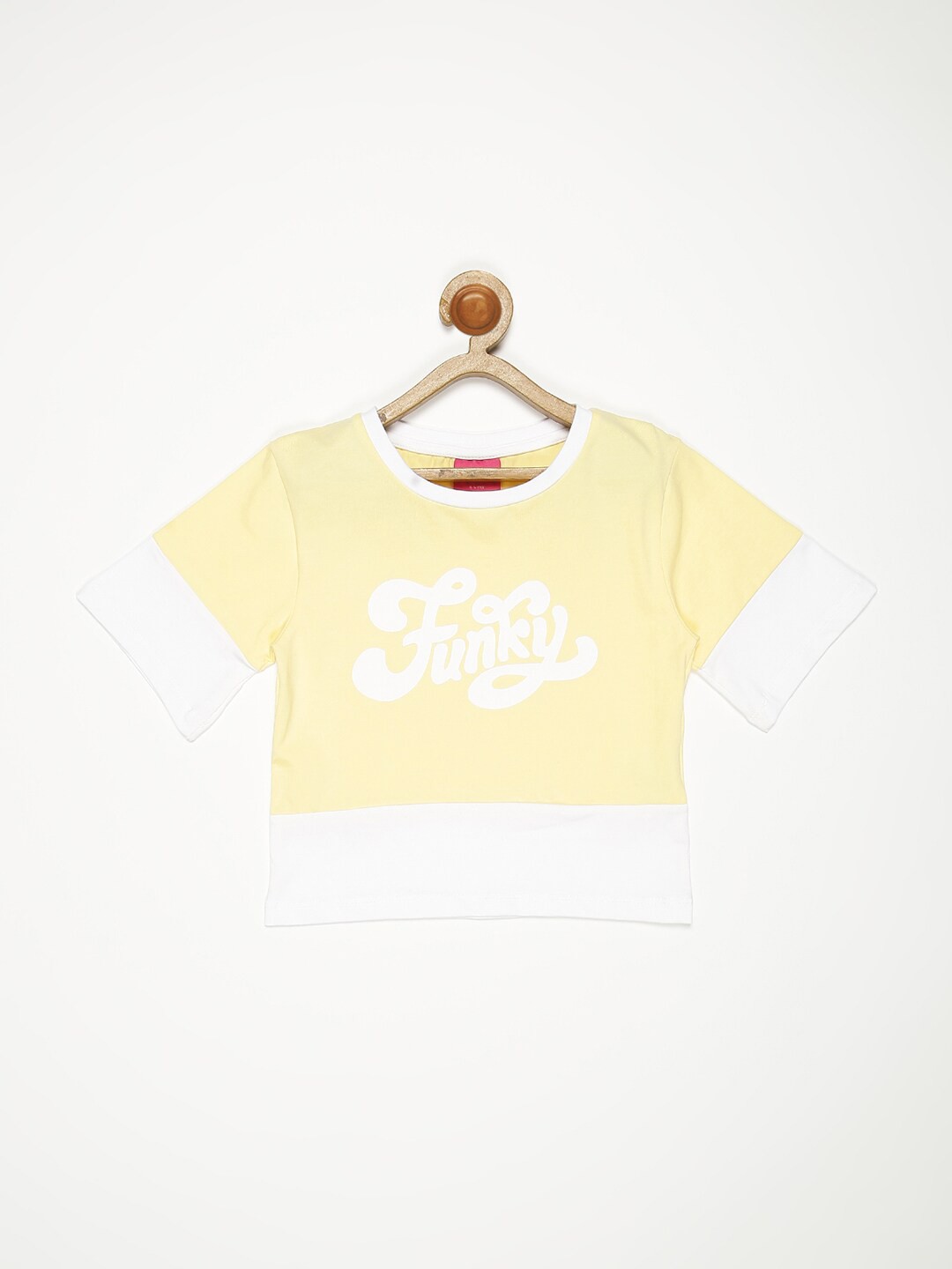 

V2 Value & Variety Yellow Color Blocked Boxy Top