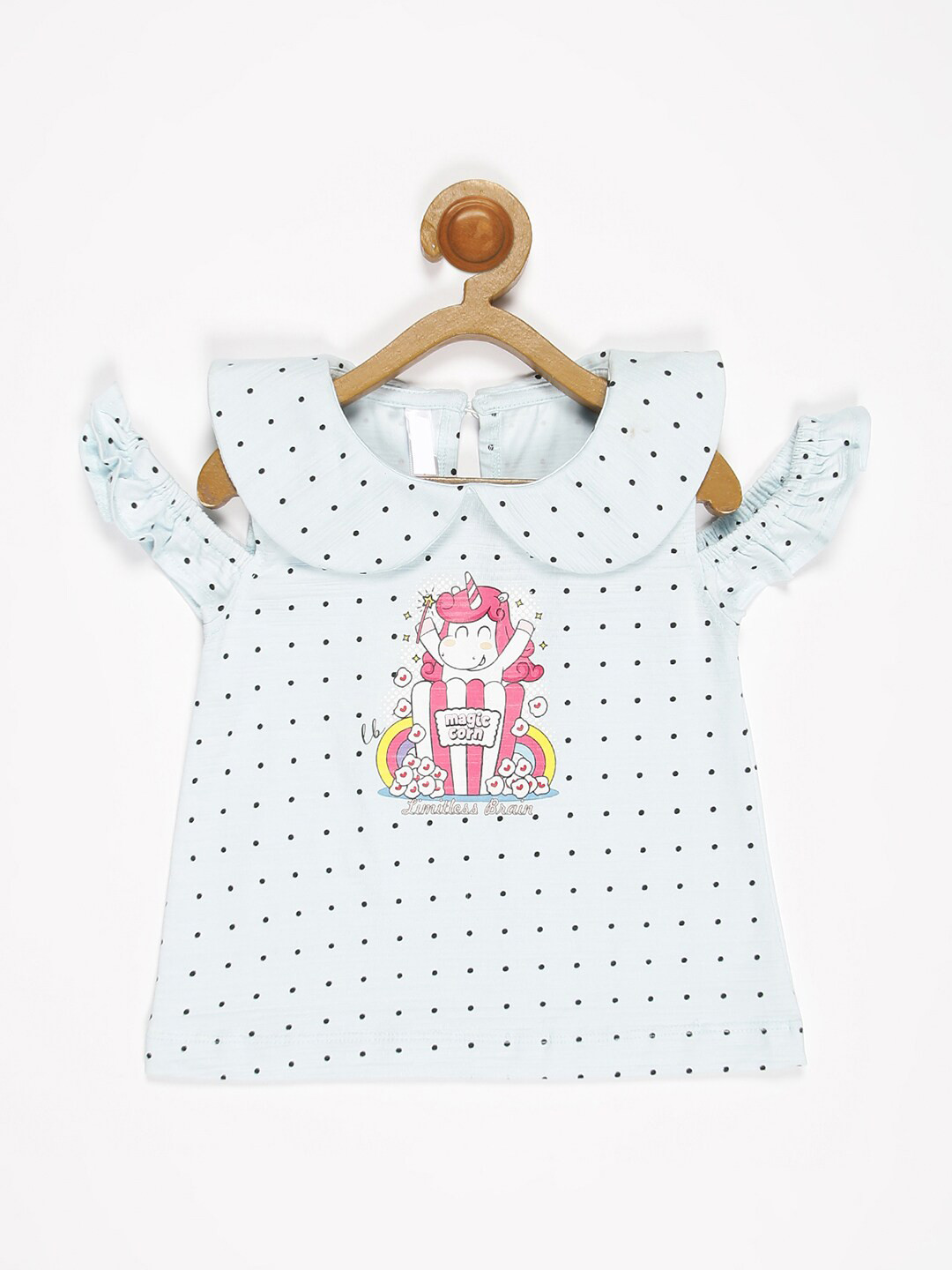 

V2 Value & Variety Girls Blue Print Peter Pan Collar Top