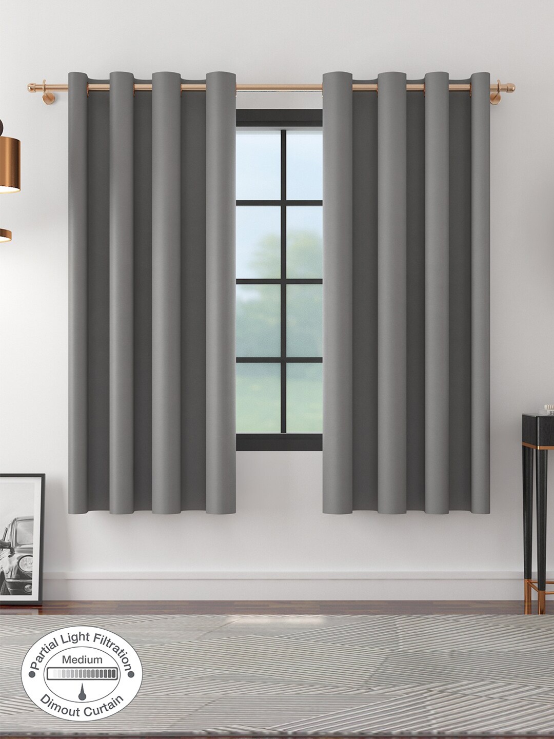 

HomeTown Pack of 2 Grey Window Curtain