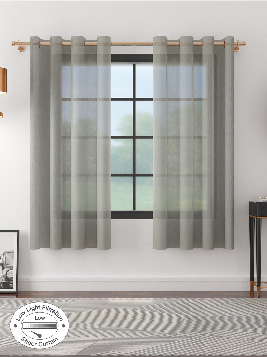 

HomeTown Grey Pack of 2 Window Curtain