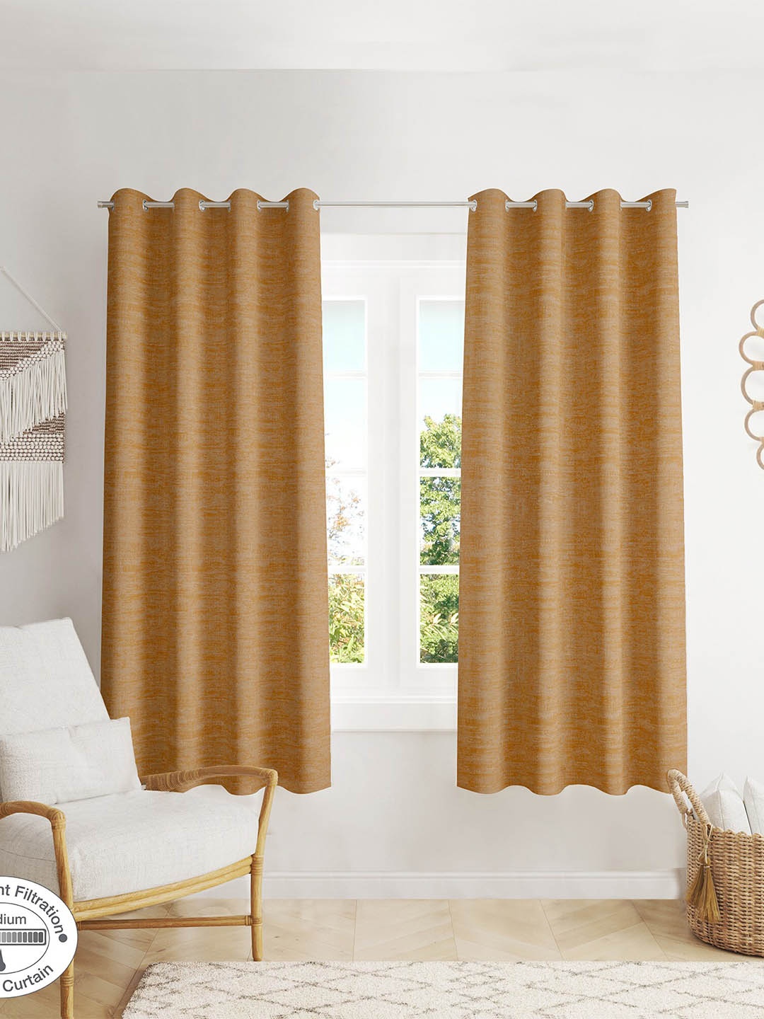 

HomeTown Mustard Pack of 2 Window Curtain