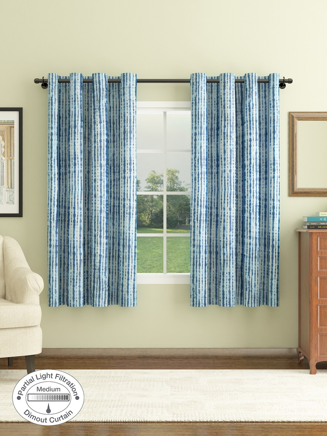 

HomeTown Blue Pack of 2 Window Curtain