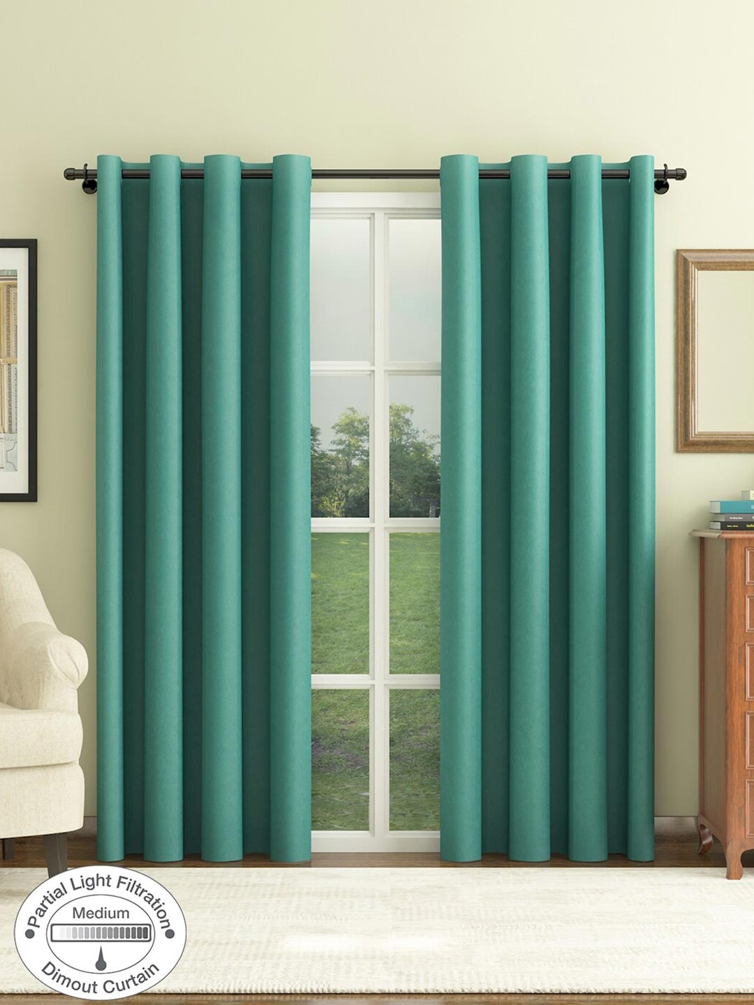 

HomeTown Set of 2 Turquoise Blue Solid Door Curtain