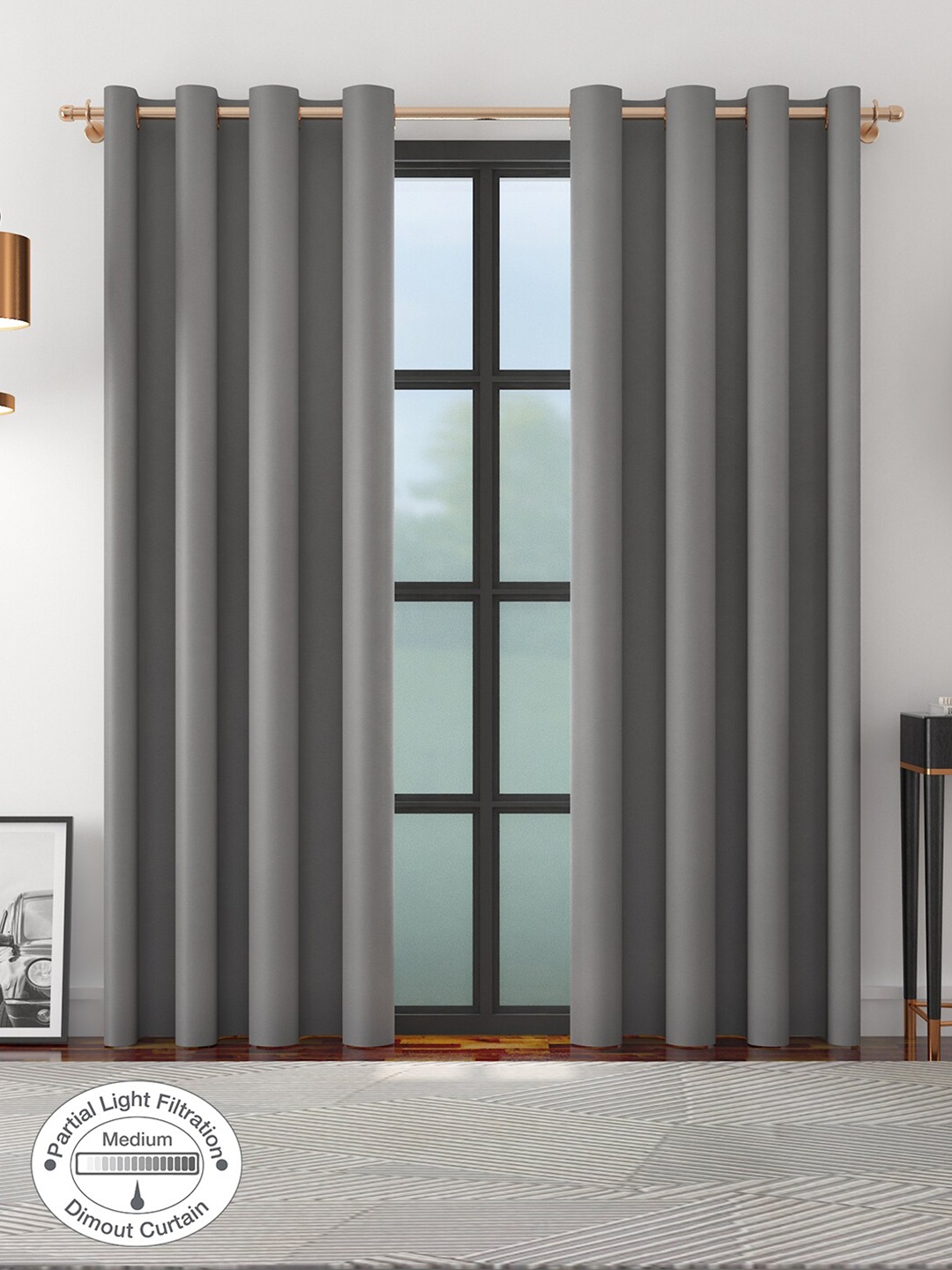 

HomeTown Grey Nora shades Suede Door Curtain