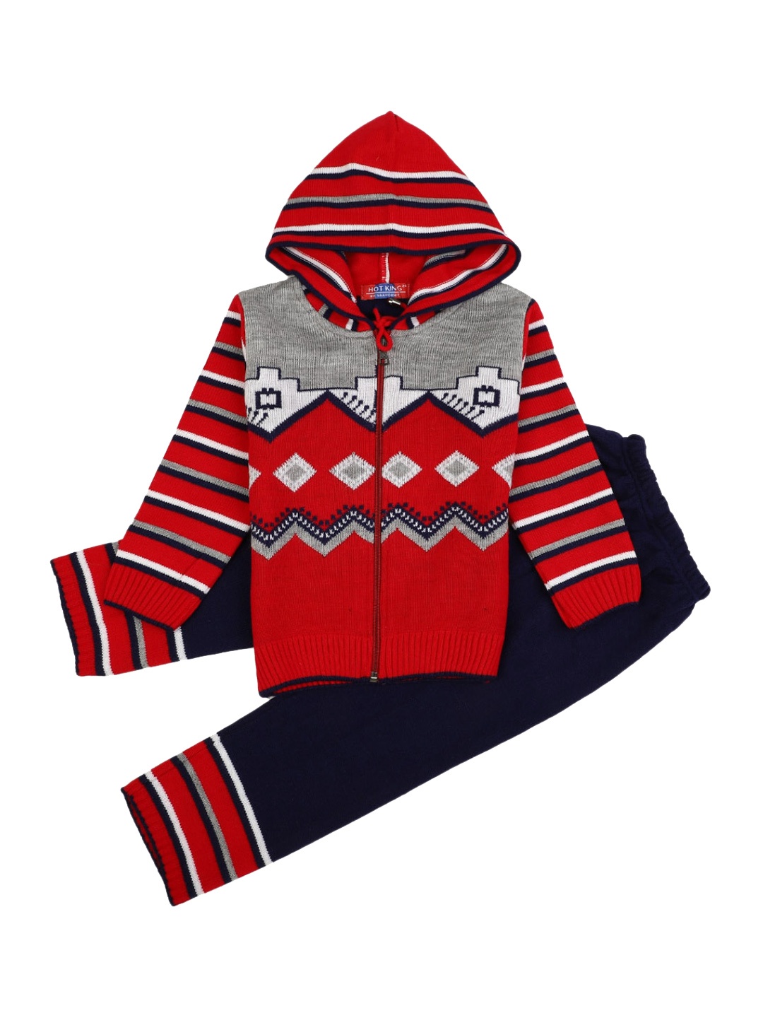 

V-Mart Boys Red & Black Printed T-shirt with Shorts