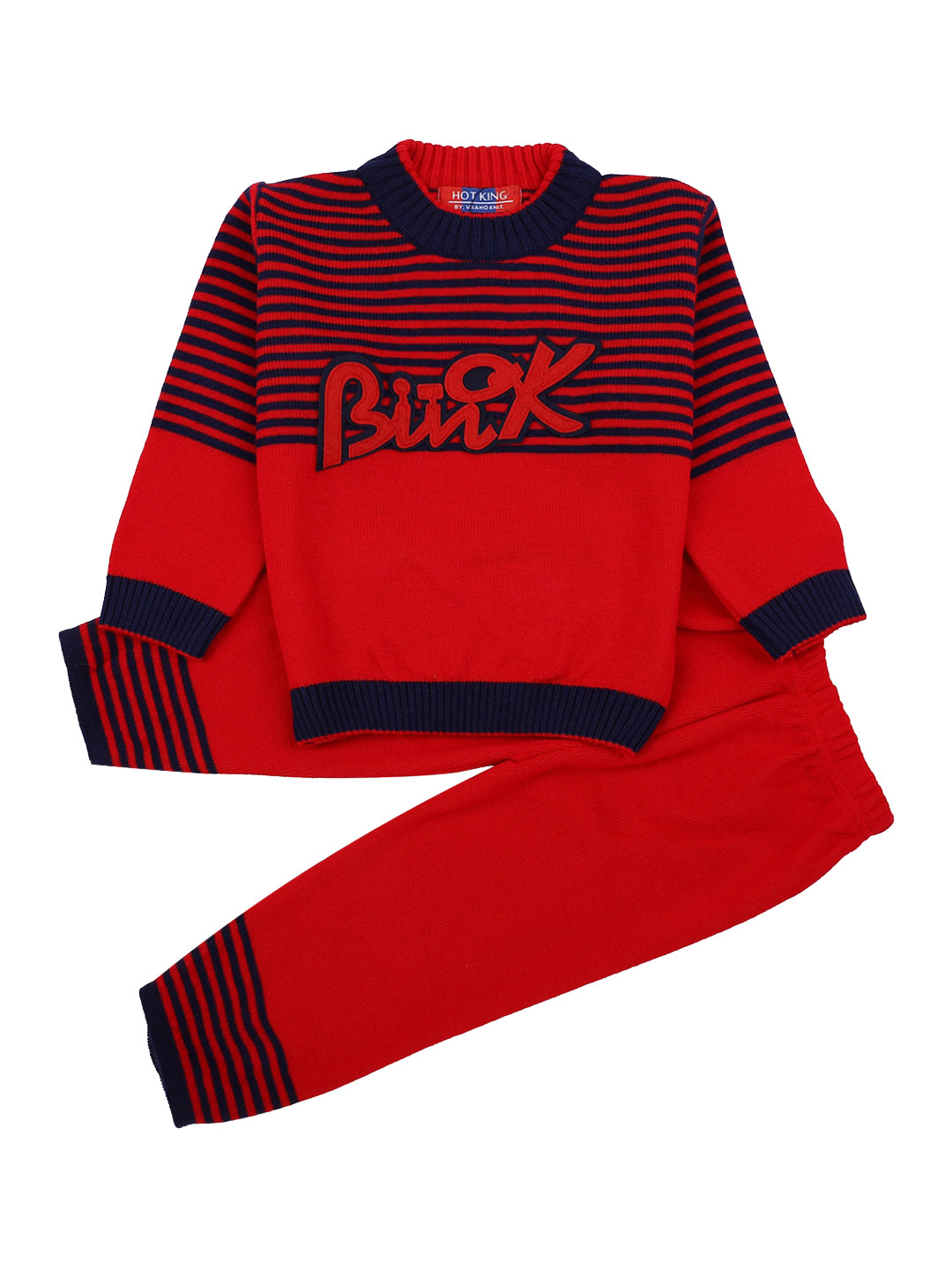 

V-Mart Unisex Kids Red & Black Printed Round Neck T-shirt with Shorts