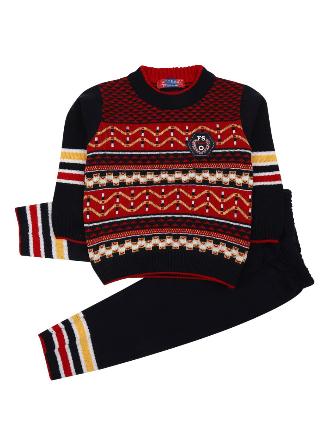 

V-Mart Boys Navy Blue & Red T-shirt with Pyjamas