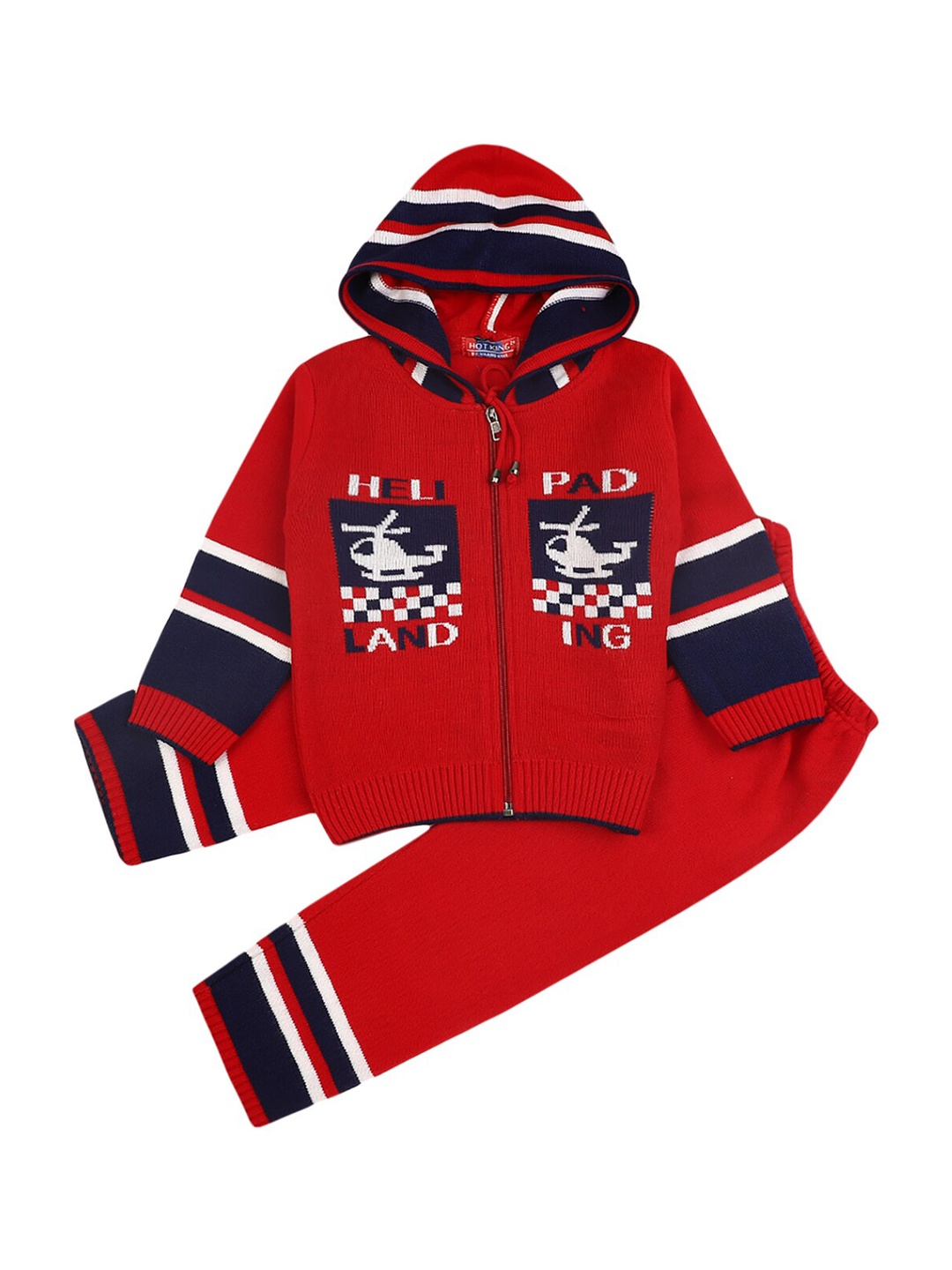 

V-Mart Boys Red & Blue Printed T-shirt with Trousers
