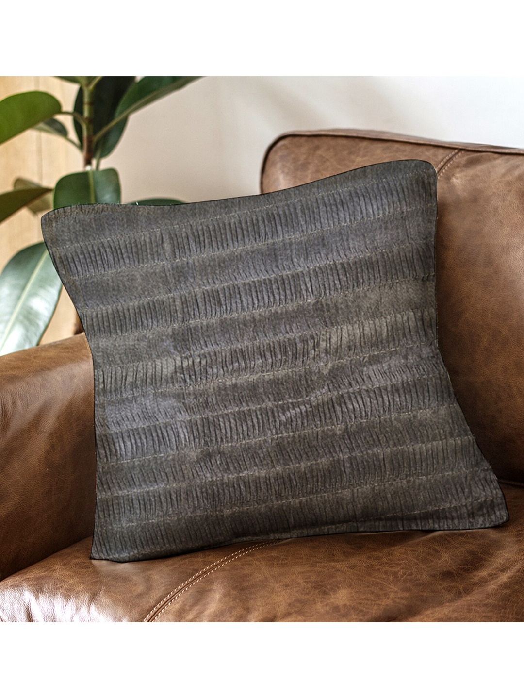 

HomeTown Charcoal Grey Silk Square Cushion Covers