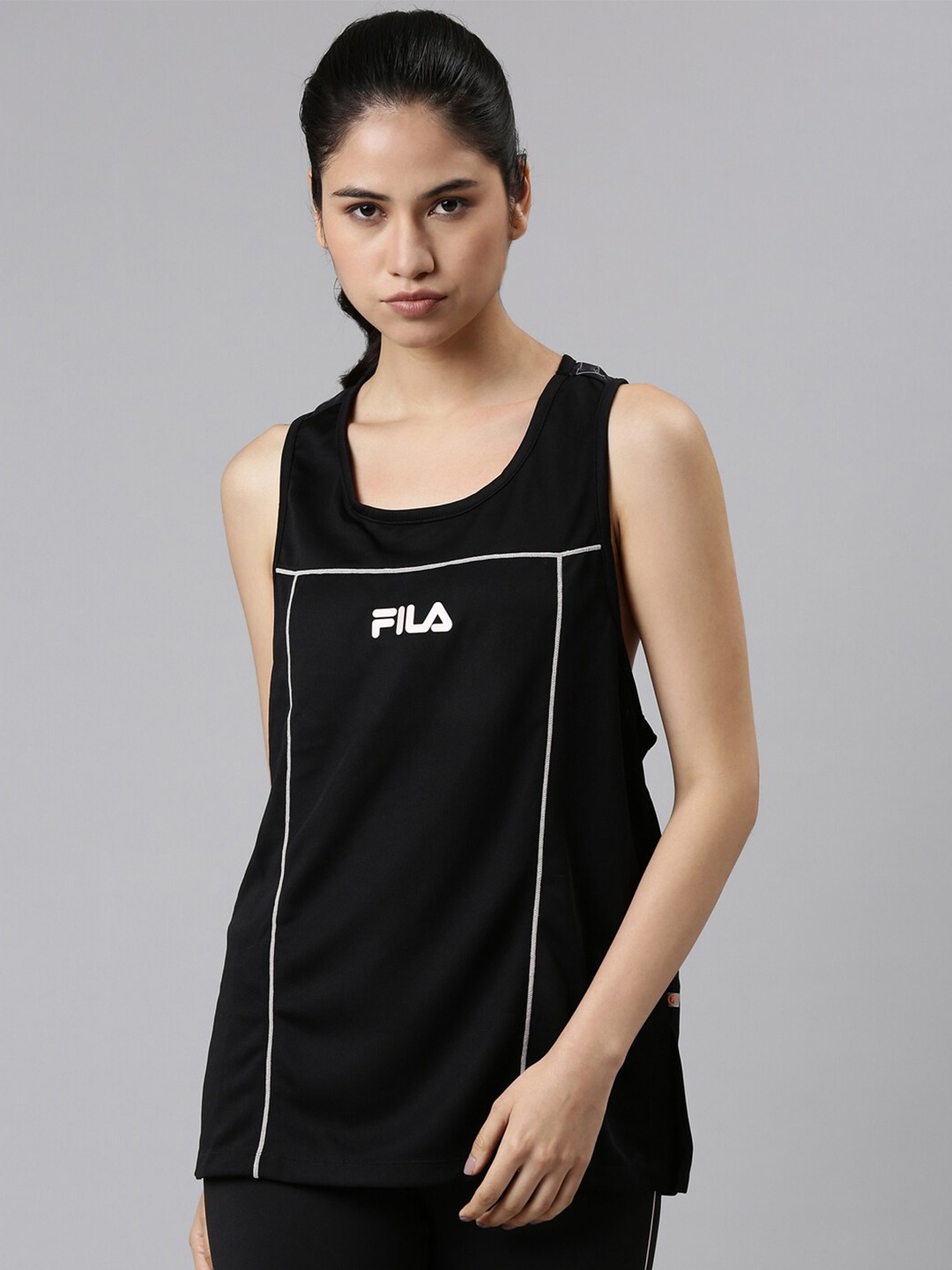 

FILA Black Solid Tank Top
