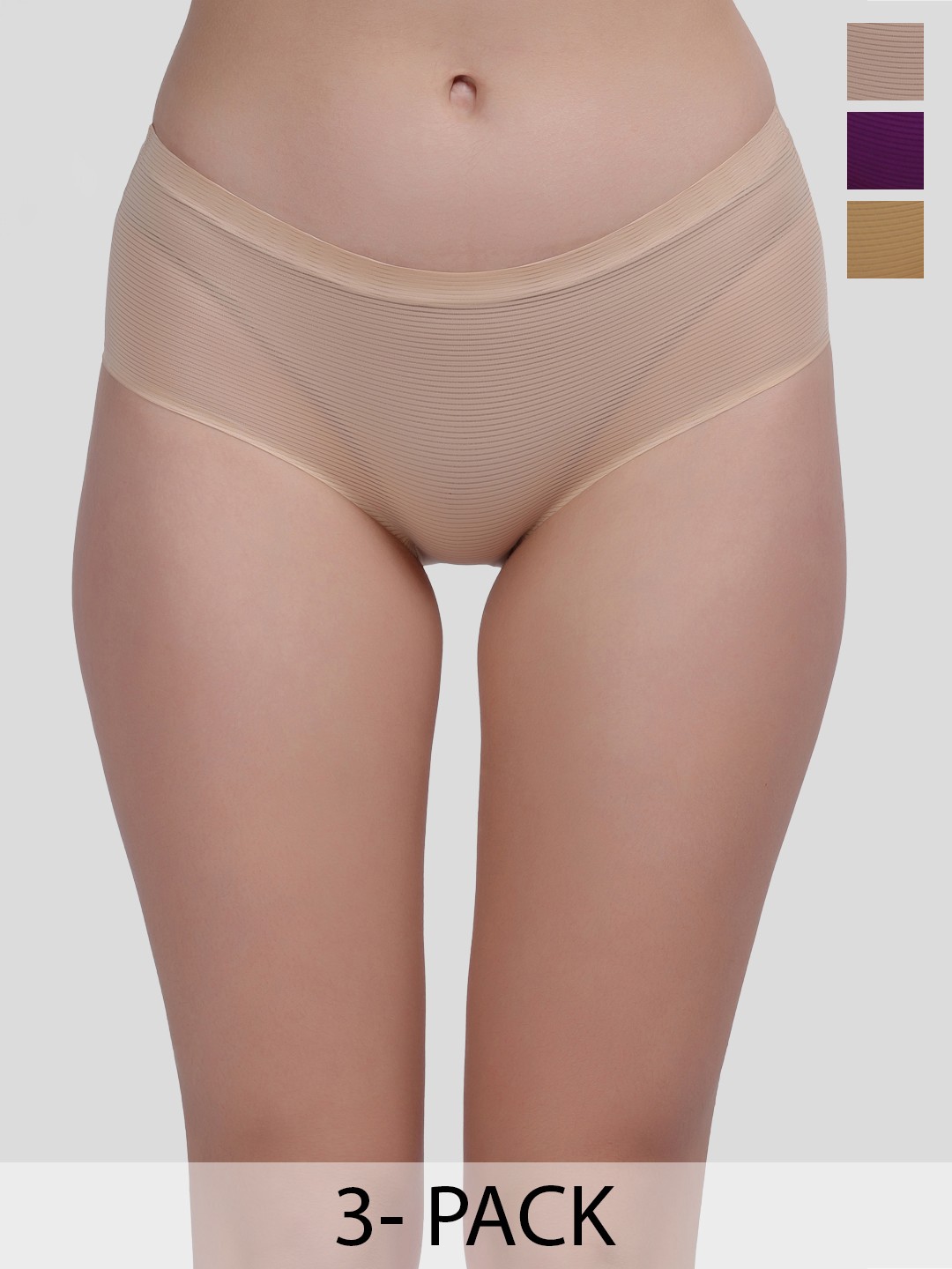 

Amour Secret Women Pack Of 3 Solid Hipster Briefs, Purple