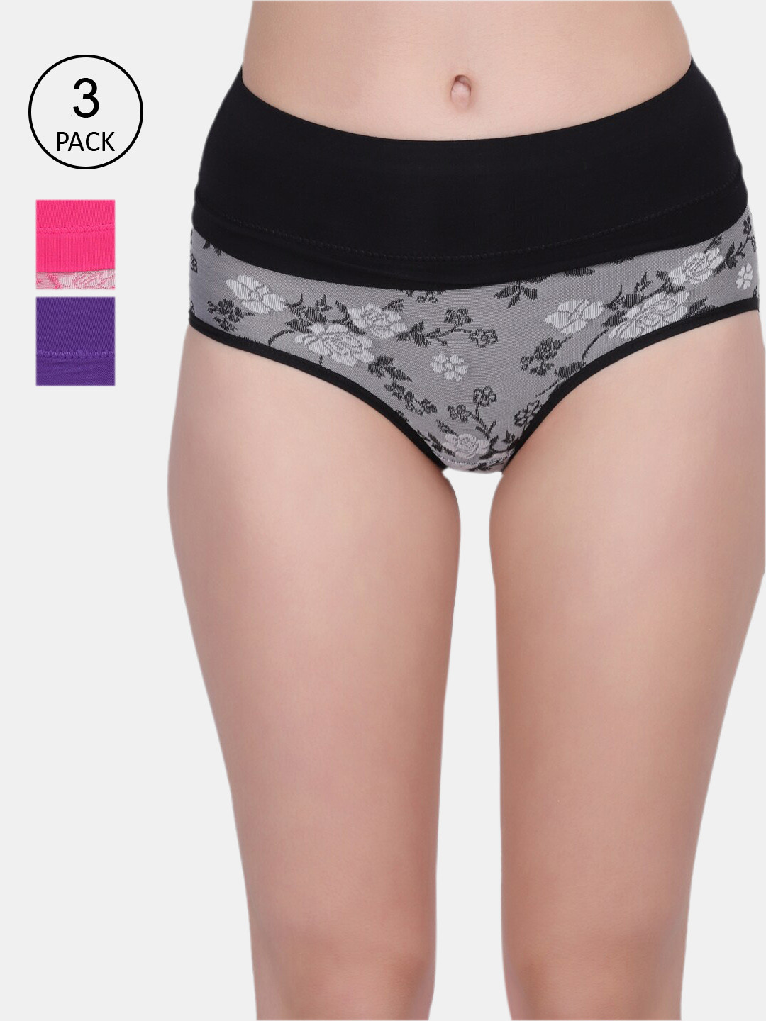 

Amour Secret Women Pack of 3 Assorted Hipster Briefs, Multi
