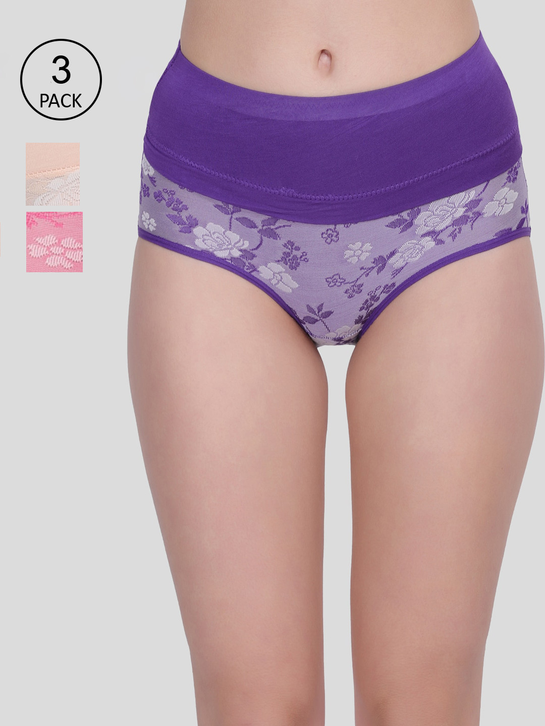

Amour Secret Women Pack Of 3 Printed Hipster Briefs, Blue