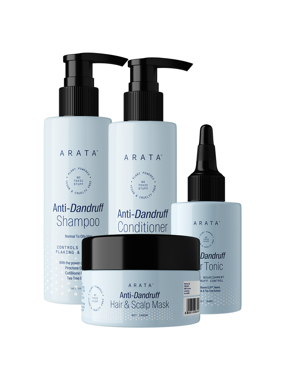 

ARATA Set Of 4 Anti-Dandruff Scalp Recovery 600ml, Transparent