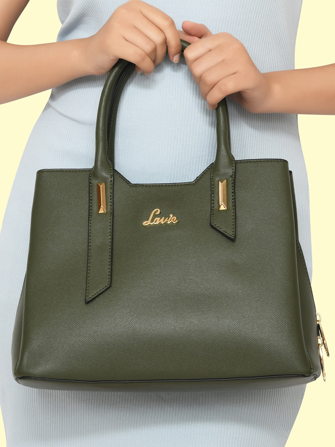 

Lavie Rumba 3C Women Olive Satchel Handbag