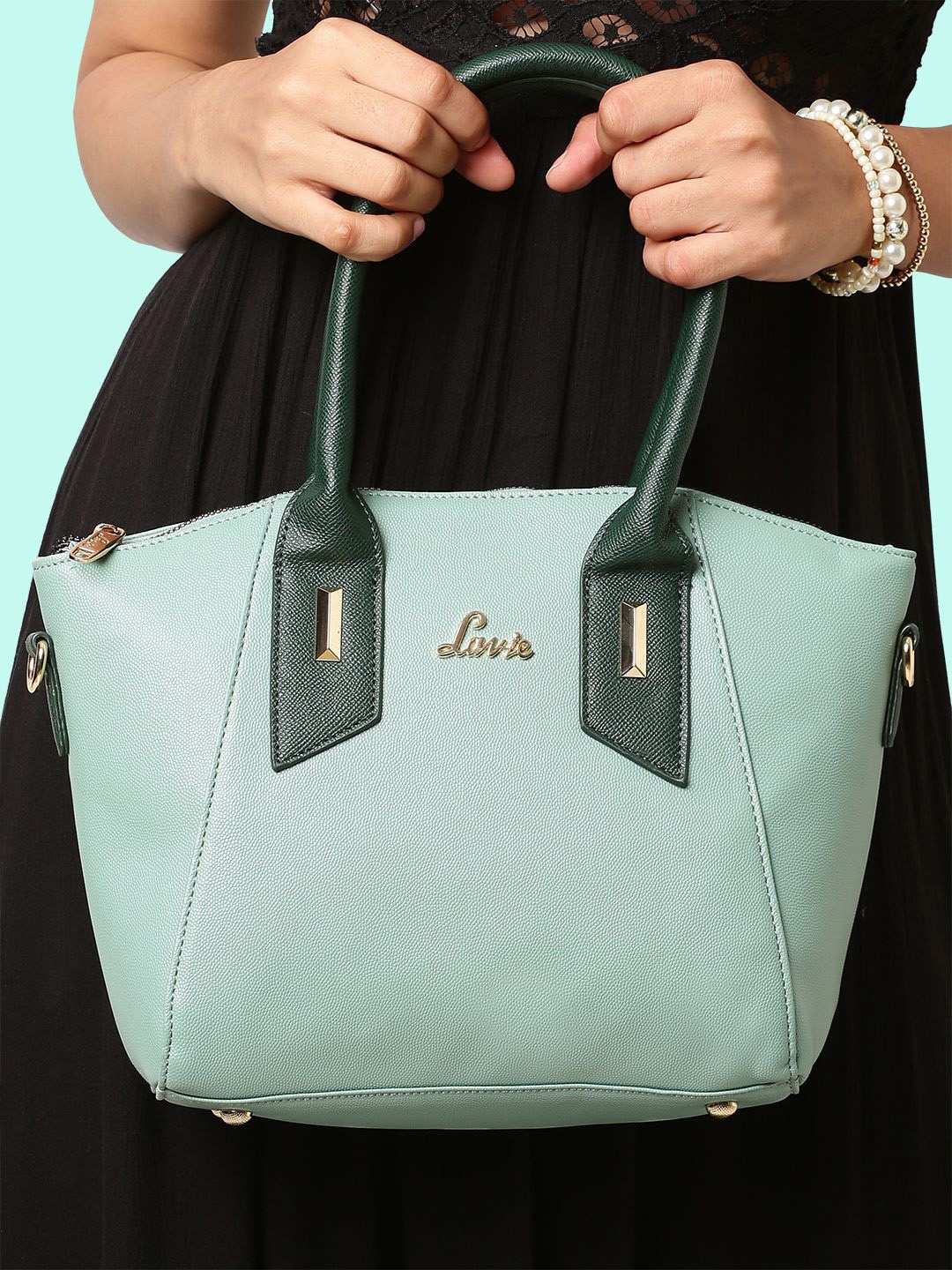 

Lavie Tonal Pammy Women Mint Green Solid Handheld Bag
