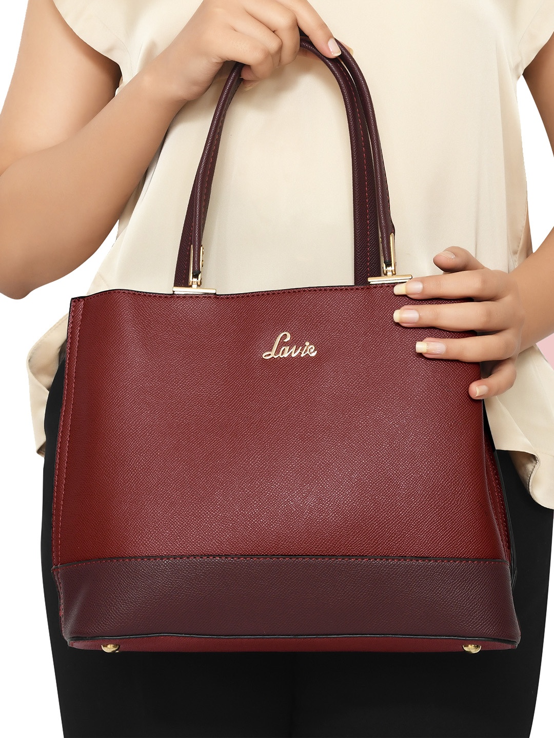 

Lavie Tonal Myra 3C Women Red Satchel Handbag