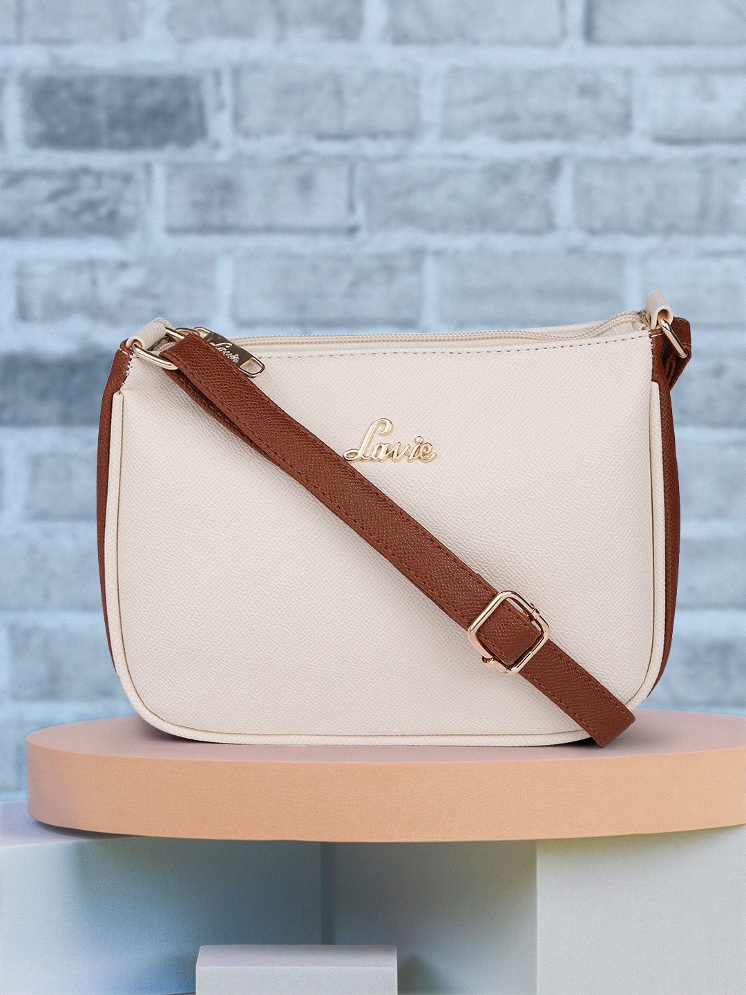

Lavie Women Hilite Keg Off White Structured Sling Bag