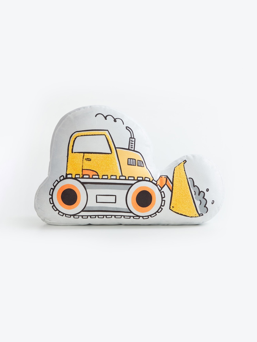 

Home Centre Grey & Yellow Truck Printed Cushion