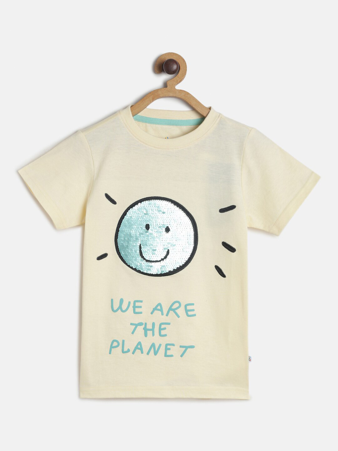 

TALES & STORIES Boys Cream-Coloured Printed Applique T-shirt