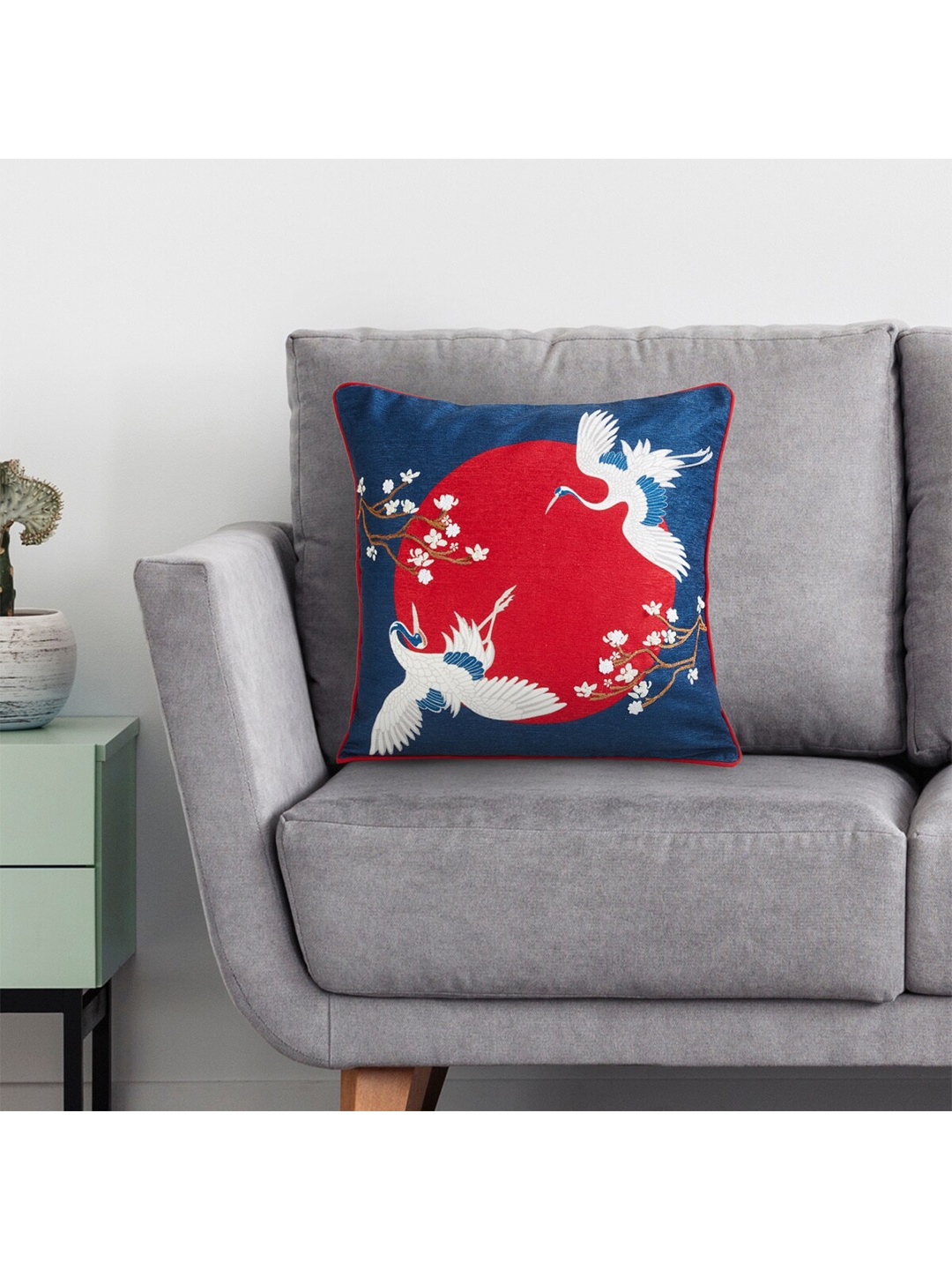 

Home Centre Blue & Red Square Cushion Covers