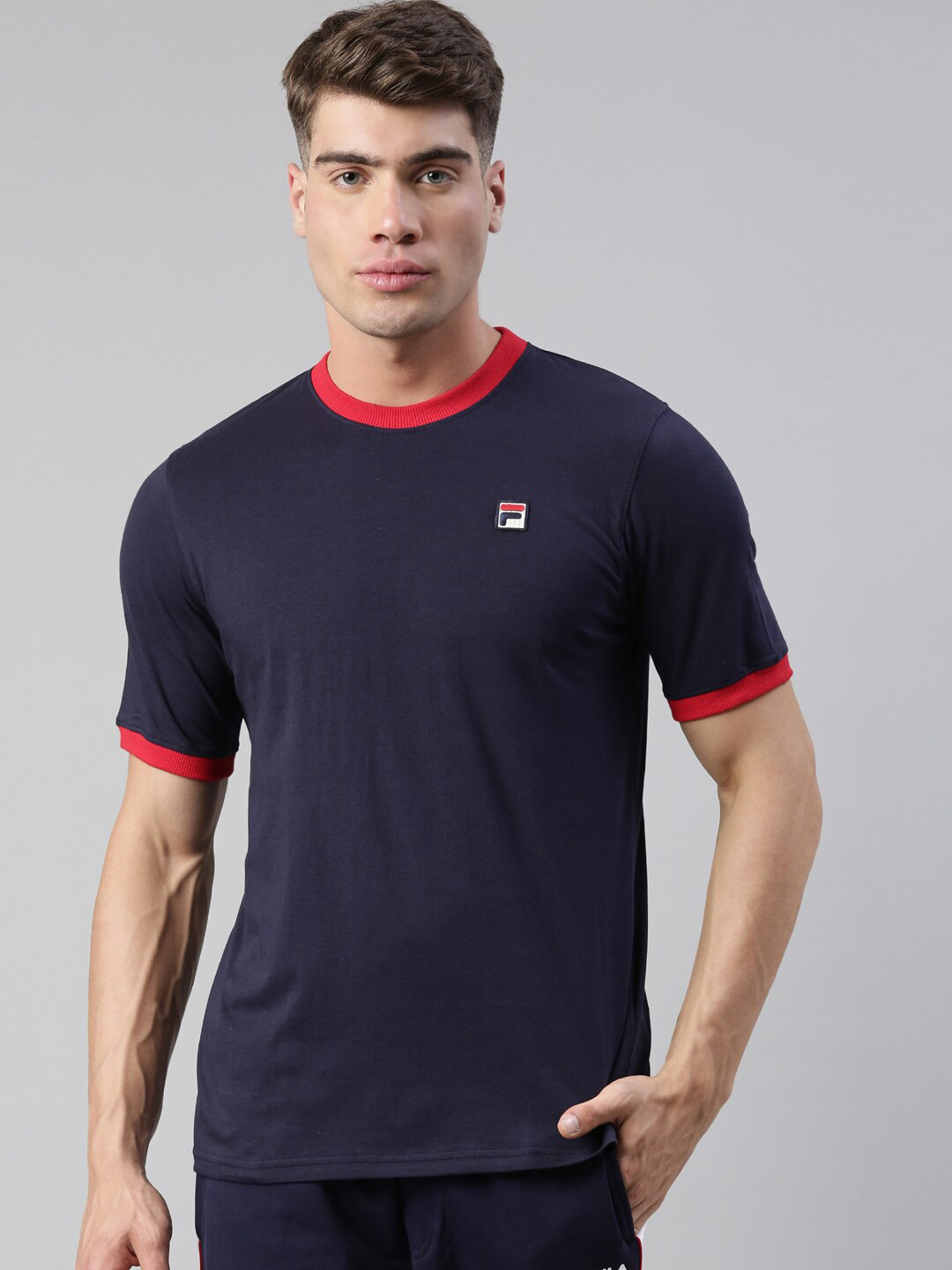 

FILA Men Blue Round Neck Short Sleeves T-shirt