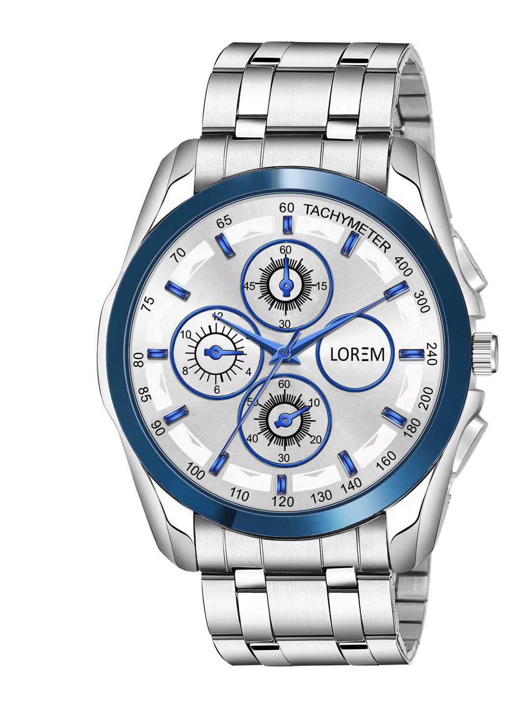 

FERRIZZO Men Blue Dial & Silver Toned Bracelet Style Straps Analogue Watch