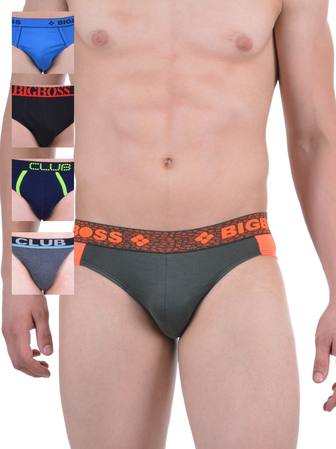 

Dollar Bigboss Men Solid Pack of 5 Cotton Briefs MDBR-01-02-03-07-05, Blue