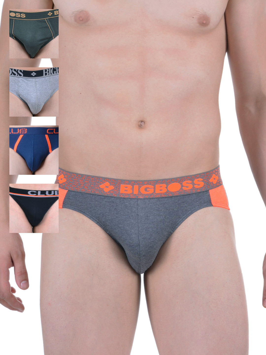

Dollar Bigboss Men Pack of 5 Briefs MDBR-01-02-03-07-05, Grey