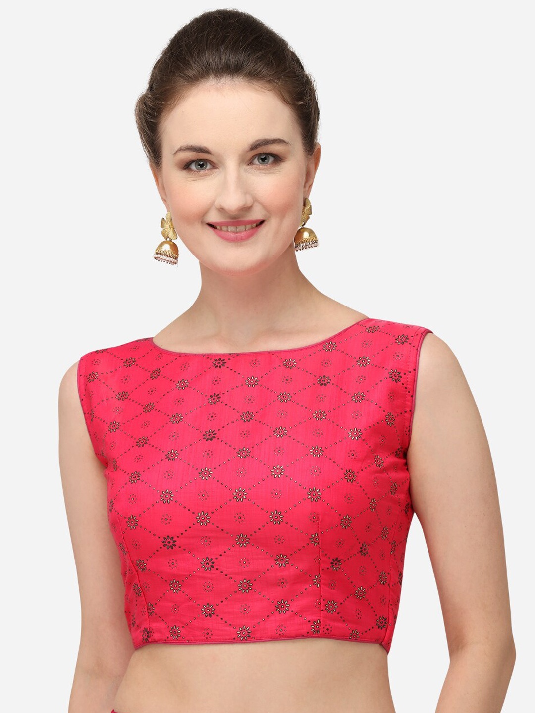 

Fab Dadu Women Pink Printed Saree Blouse