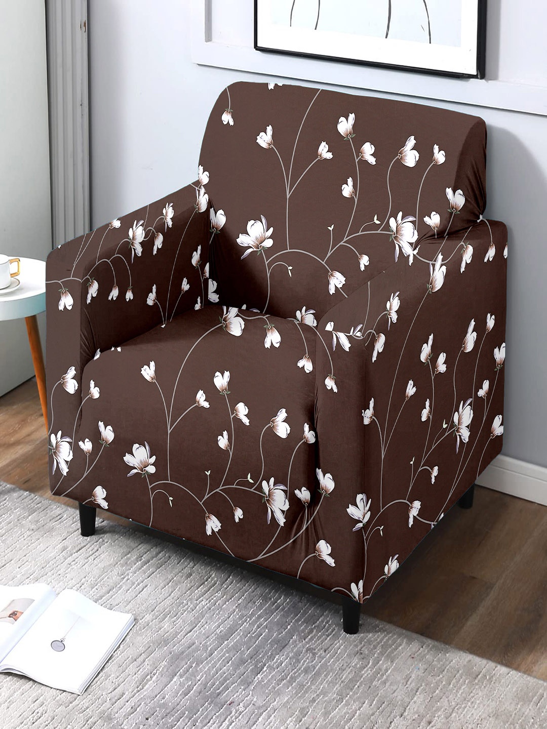 

Cortina Brown Printed 1-Seater Stretchable Non-Slip Sofa Slipcover