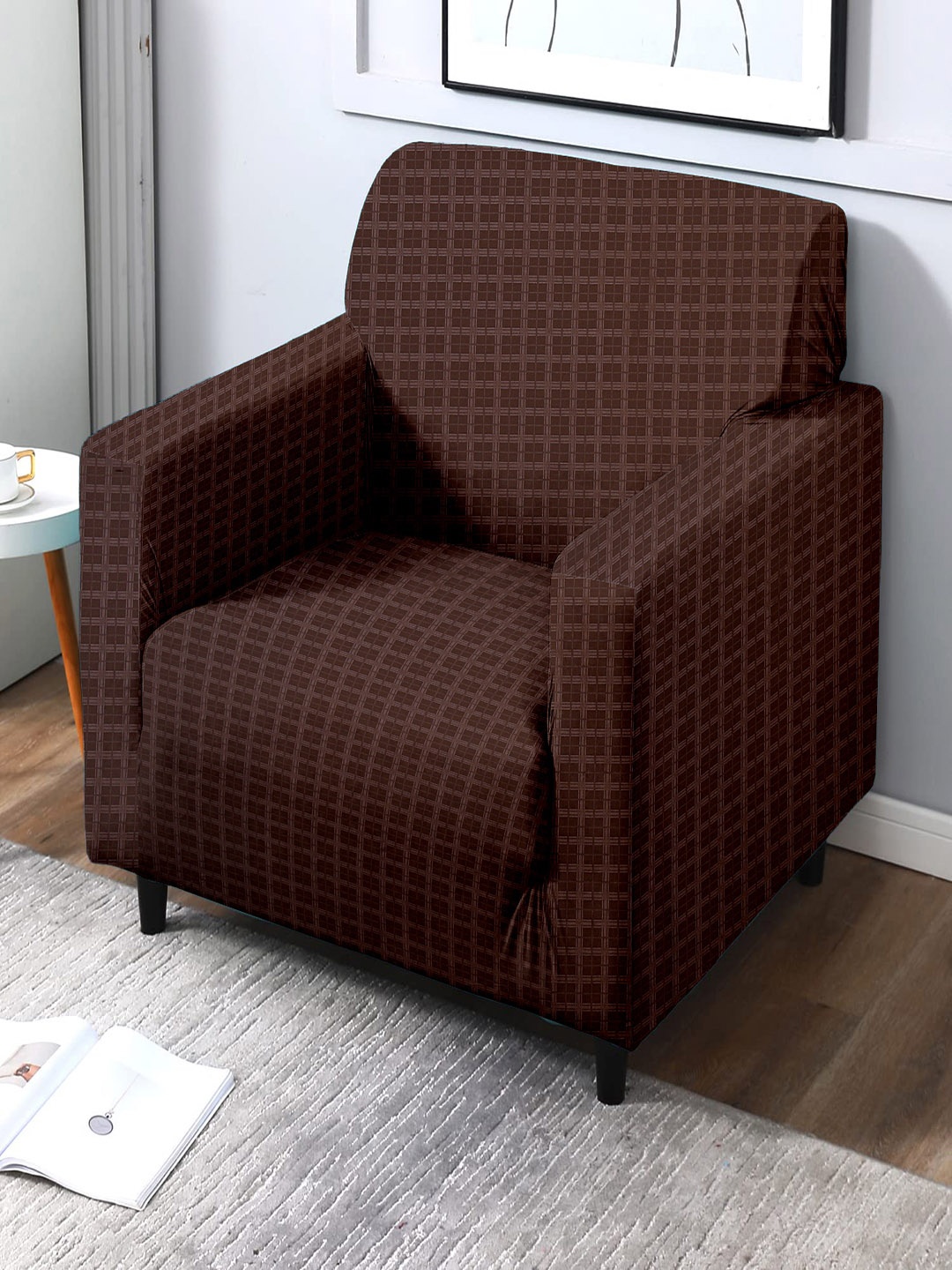 

Cortina Brown Printed 1-Seater Sofa Cover