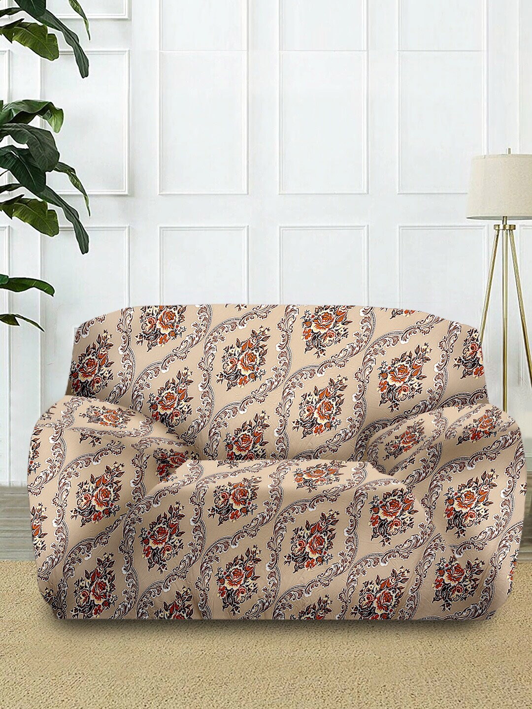

Cortina Beige Printed Single-Seater Sofa Cover