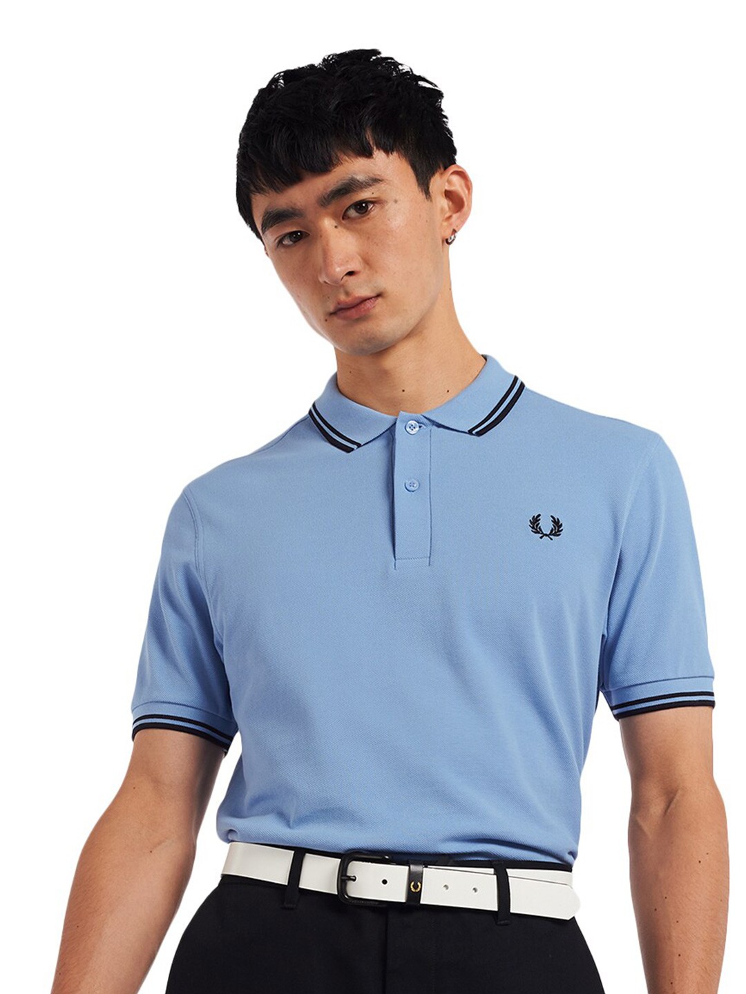

Fred Perry Men Blue Polo Collar T-shirt