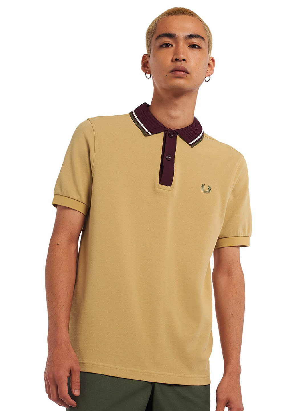 

Fred Perry Men Brown Polo Collar T-shirt