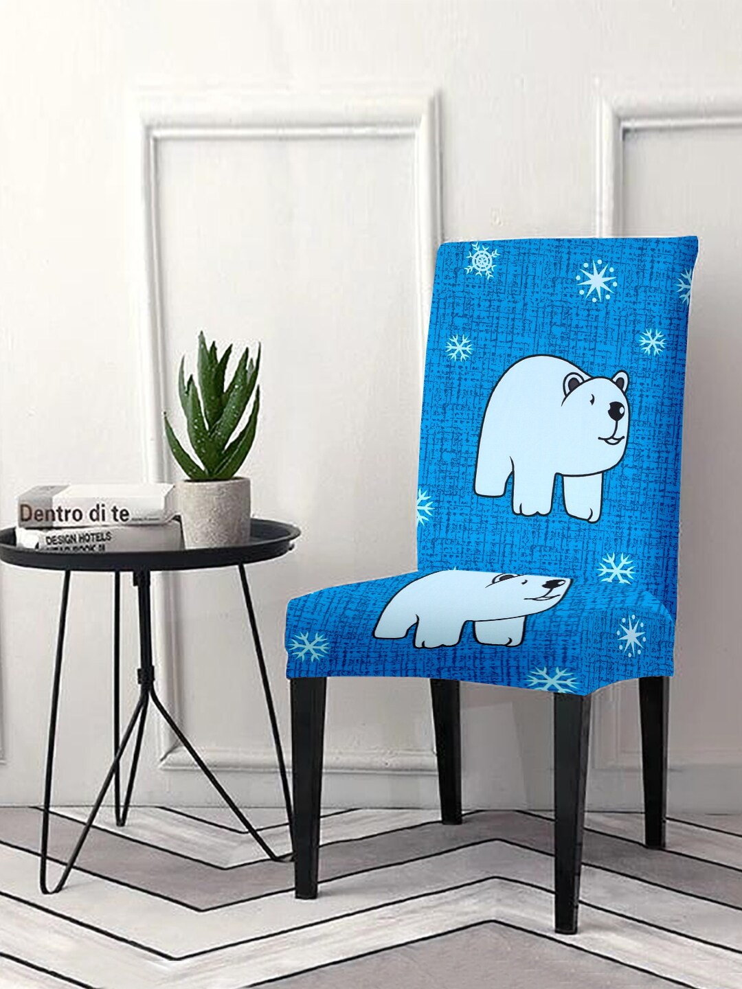 

Cortina Blue Printed Chair Cover