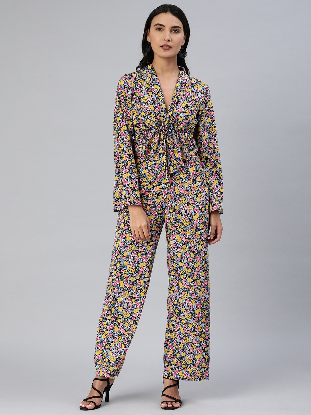 

EVERYDAY by ANI Women Multicolored Floral Print Top with Trousers, Multi