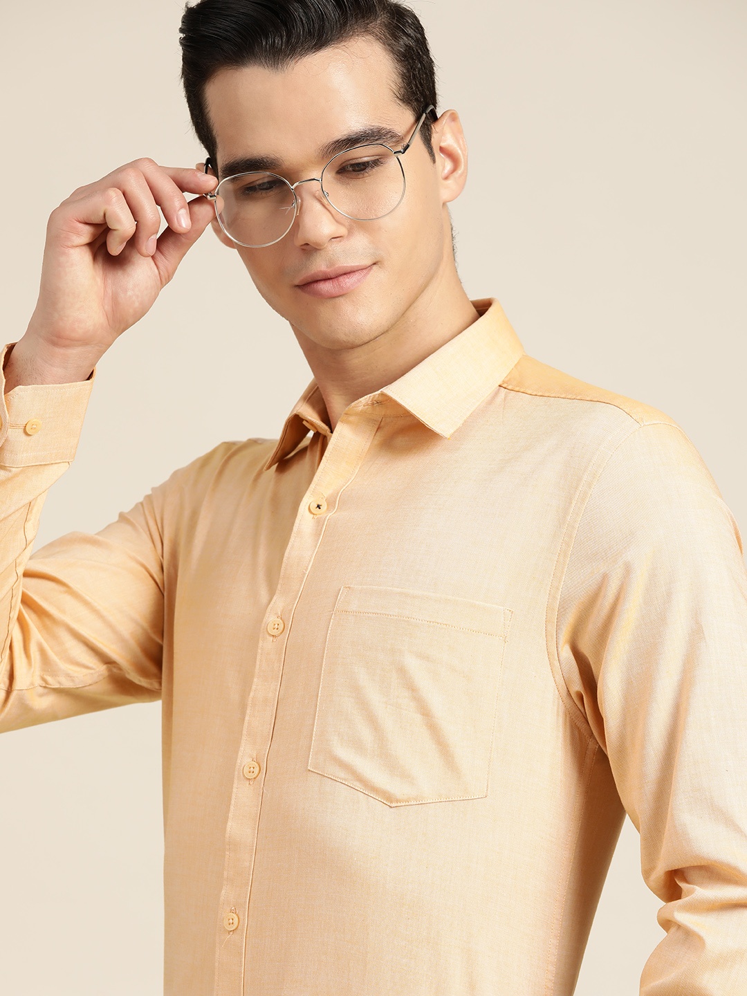 

INVICTUS Men Pure Cotton Slim Fit Smart Casual Shirt, Khaki