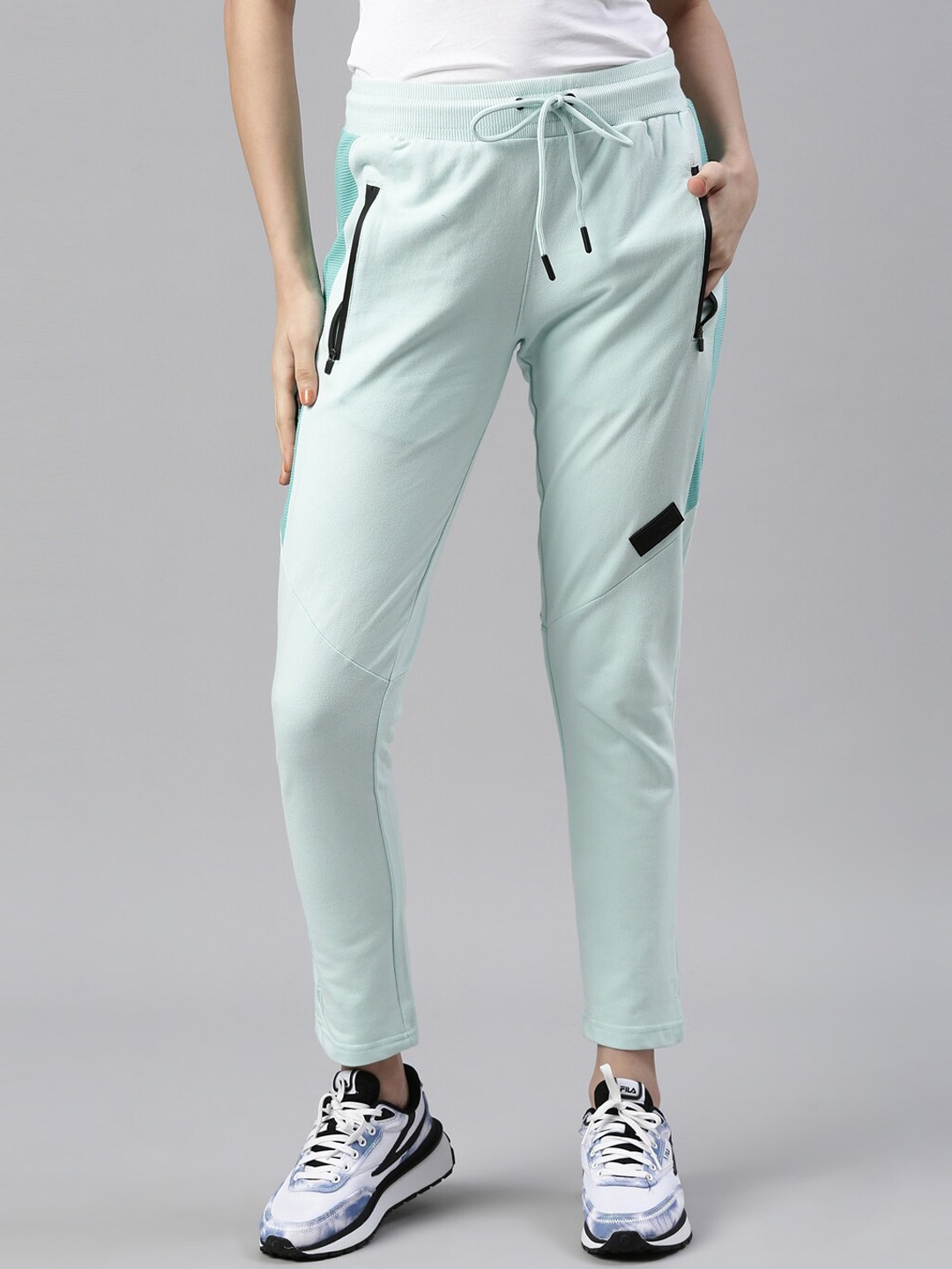 

FILA Women Blue Colourblocked Cotton Track Pant