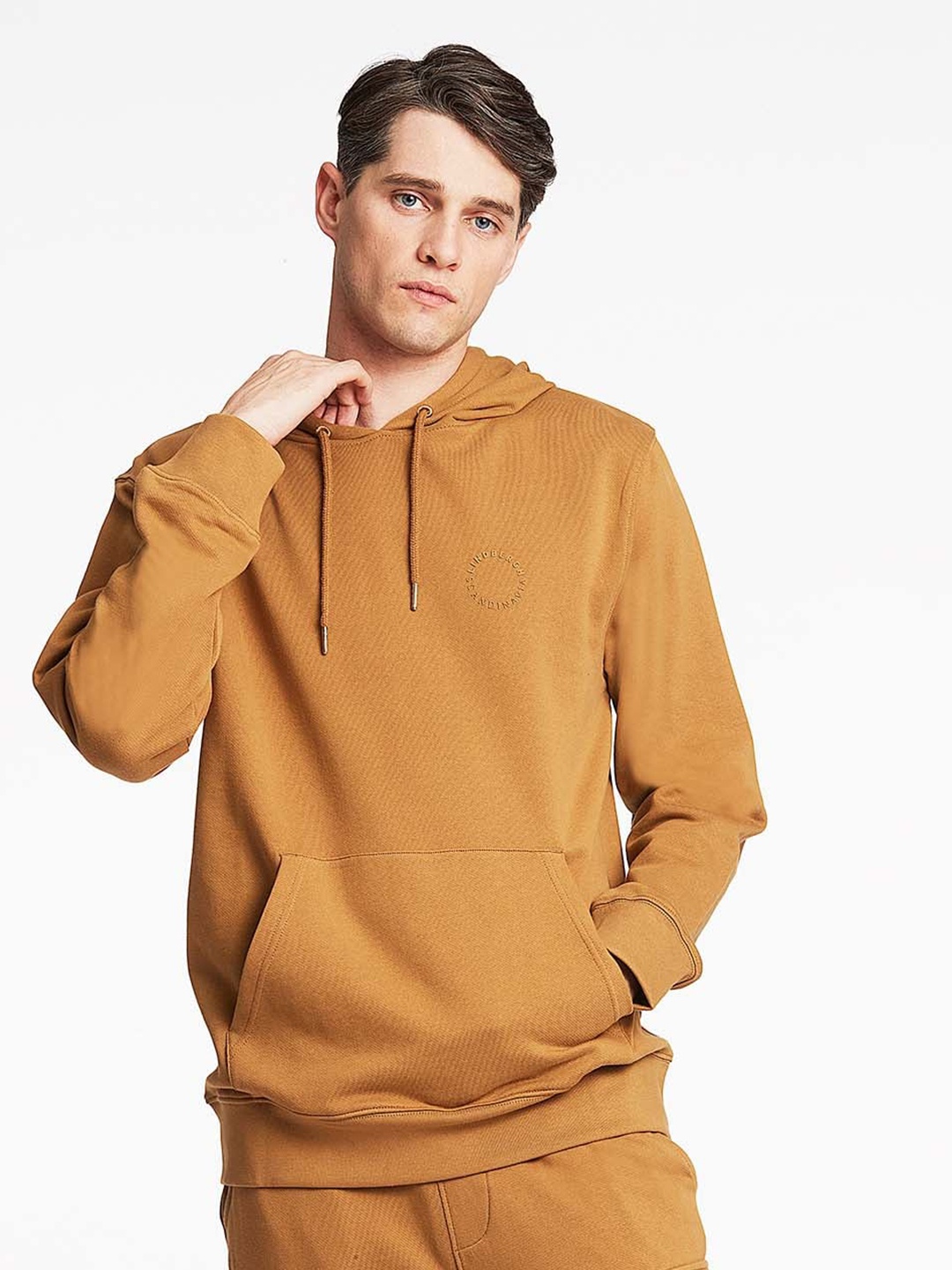 

LINDBERGH Men Tan Hooded Sweatshirt