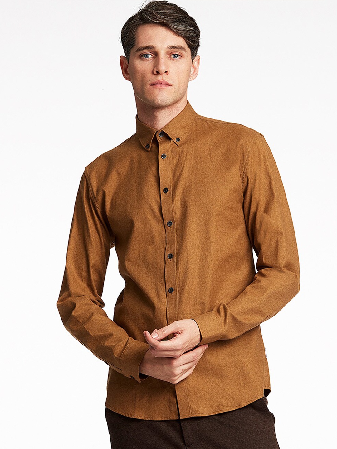 

LINDBERGH Men Brown Slim Fit Casual Shirt