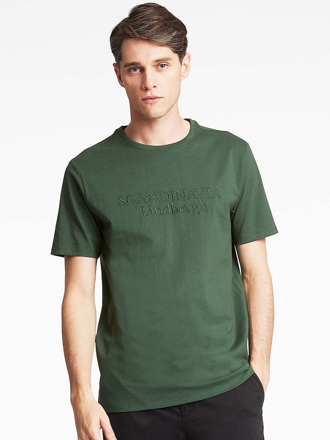 

LINDBERGH Men Green Organic Cotton T-shirt