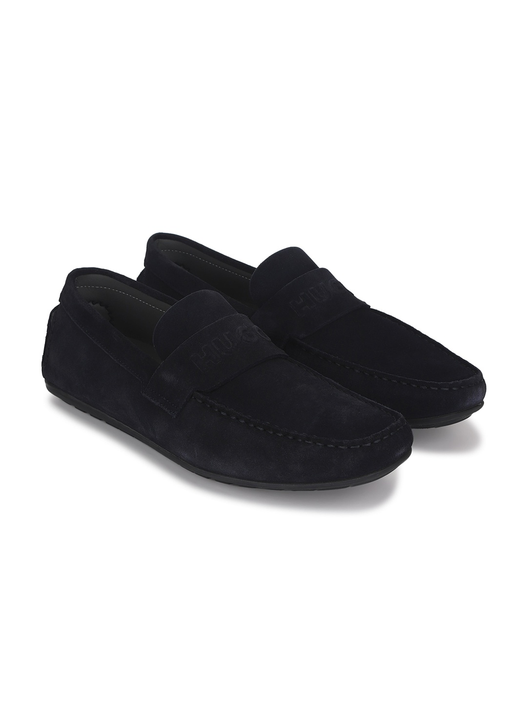 

HUGO Men Navy Blue Suede Loafers